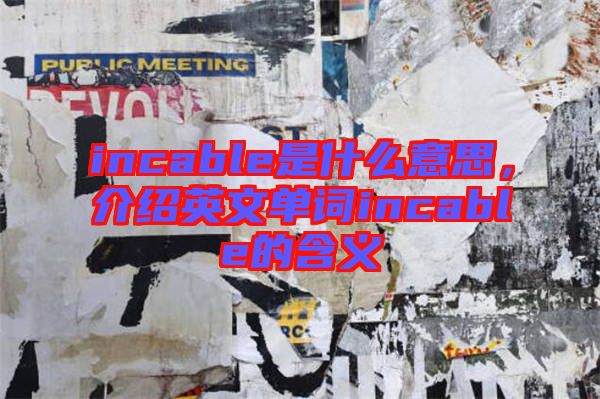 incable是什么意思，介紹英文單詞incable的含義
