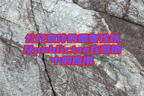 公開宣傳的重要性以及publicise在營(yíng)銷中的應(yīng)用