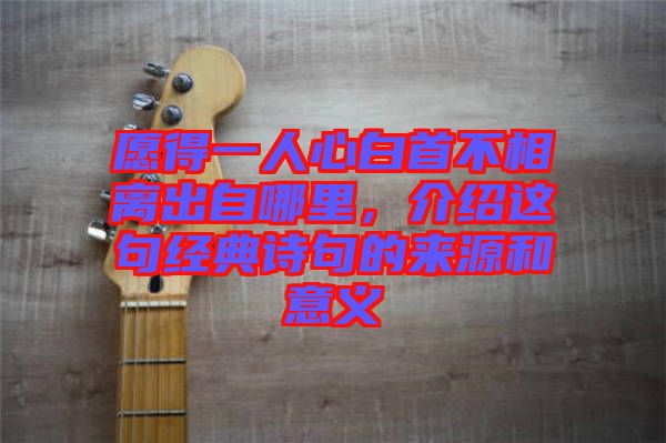 愿得一人心白首不相離出自哪里，介紹這句經(jīng)典詩句的來源和意義