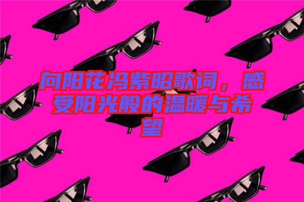 向陽花馮紫昭歌詞，感受陽光般的溫暖與希望