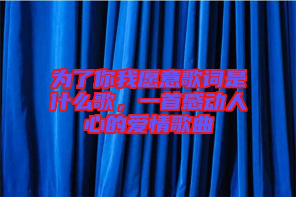 為了你我愿意歌詞是什么歌，一首感動人心的愛情歌曲