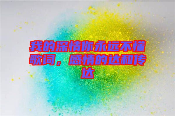 我的深情你永遠(yuǎn)不懂歌詞，感情的達(dá)和傳達(dá)