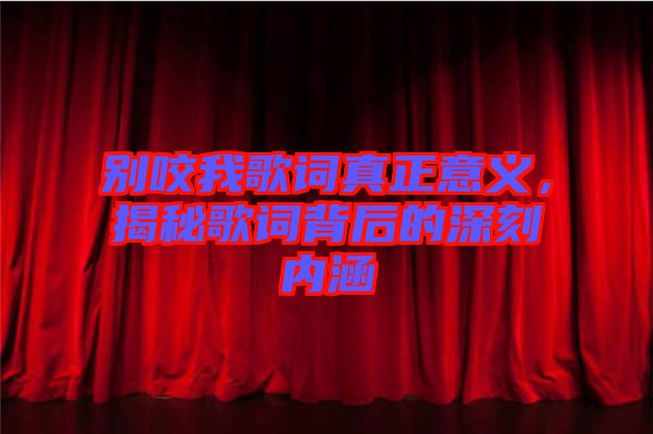 別咬我歌詞真正意義，揭秘歌詞背后的深刻內(nèi)涵