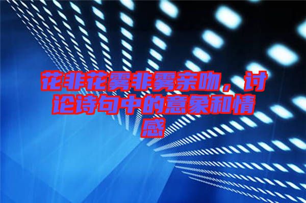 花非花霧非霧親吻，討論詩(shī)句中的意象和情感