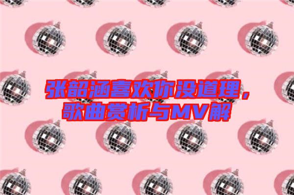 張韶涵喜歡你沒道理，歌曲賞析與MV解