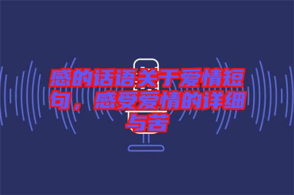 感的話語(yǔ)關(guān)于愛情短句，感受愛情的詳細(xì)與苦