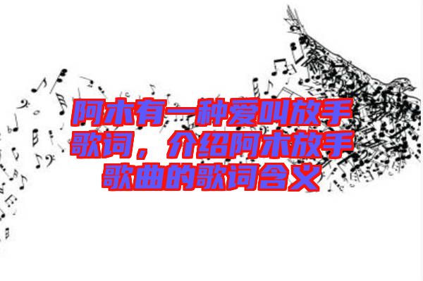 阿木有一種愛(ài)叫放手歌詞，介紹阿木放手歌曲的歌詞含義