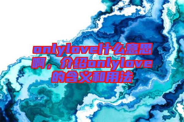 onlylove什么意思啊，介紹onlylove的含義和用法
