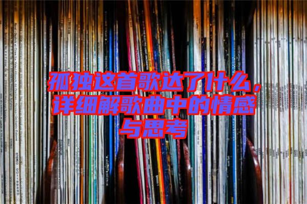 孤獨這首歌達(dá)了什么，詳細(xì)解歌曲中的情感與思考