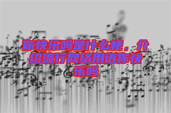 你快樂嗎是什么梗，介紹流行網(wǎng)絡(luò)用語你快樂嗎