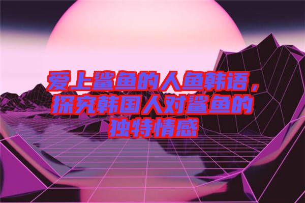 愛(ài)上鯊魚的人魚韓語(yǔ)，探究韓國(guó)人對(duì)鯊魚的獨(dú)特情感