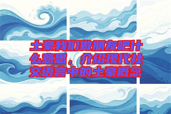 土豪我們做朋友吧什么意思，介紹現代社交語言中的土豪概念