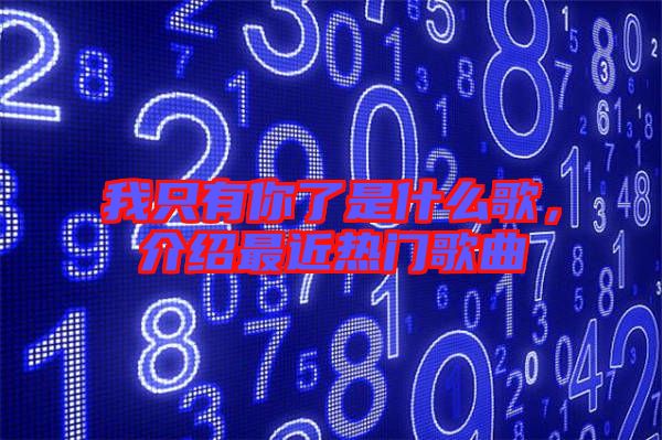 我只有你了是什么歌，介紹最近熱門歌曲
