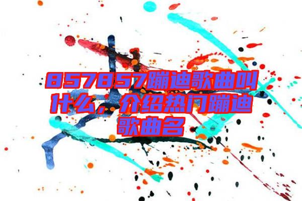 857857蹦迪歌曲叫什么，介紹熱門蹦迪歌曲名