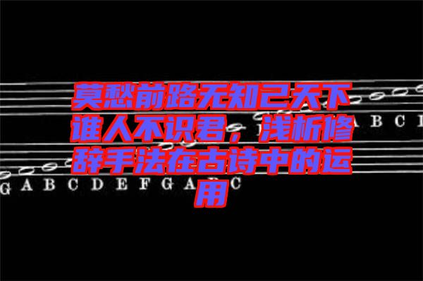 莫愁前路無(wú)知己天下誰(shuí)人不識(shí)君，淺析修辭手法在古詩(shī)中的運(yùn)用