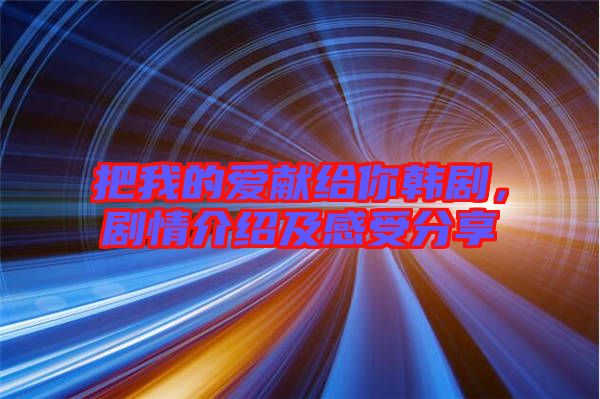 把我的愛(ài)獻(xiàn)給你韓劇，劇情介紹及感受分享