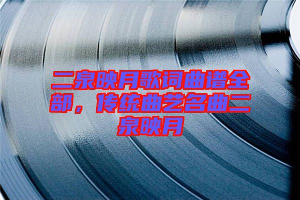 二泉映月歌詞曲譜全部，傳統曲藝名曲二泉映月