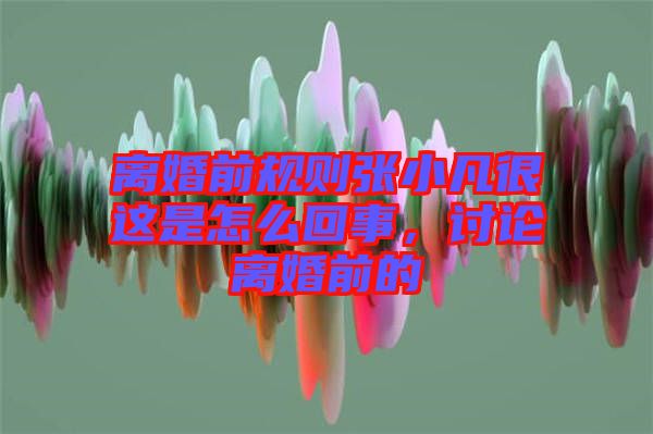 離婚前規(guī)則張小凡很這是怎么回事，討論離婚前的