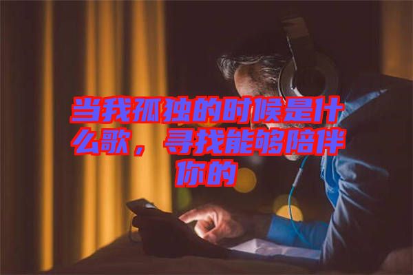 當(dāng)我孤獨(dú)的時(shí)候是什么歌，尋找能夠陪伴你的