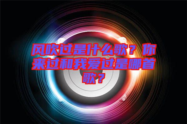 風吹過是什么歌？你來過和我愛過是哪首歌？