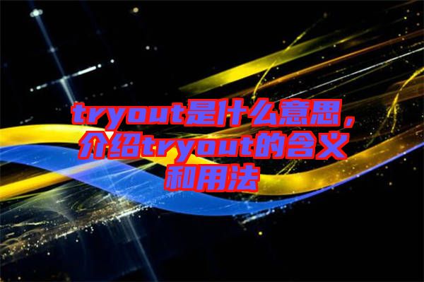 tryout是什么意思，介紹tryout的含義和用法