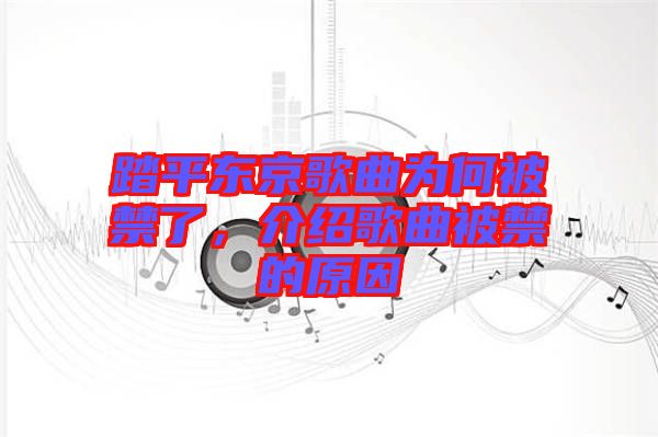 踏平東京歌曲為何被禁了，介紹歌曲被禁的原因