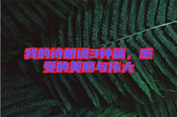 我的詩朗誦3鐘稿，感受的美麗與偉大