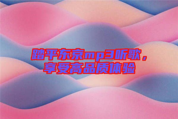 踏平東京mp3聽歌，享受高品質(zhì)體驗