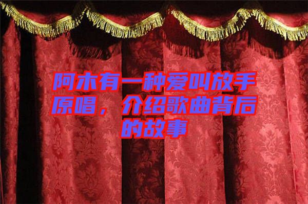 阿木有一種愛(ài)叫放手原唱，介紹歌曲背后的故事