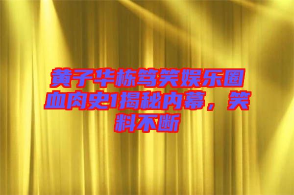 黃子華棟篤笑娛樂圈血肉史1揭秘內(nèi)幕，笑料不斷