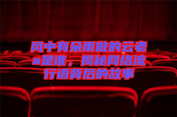 風(fēng)中有朵雨做的云老a是誰(shuí)，揭秘網(wǎng)絡(luò)流行語(yǔ)背后的故事