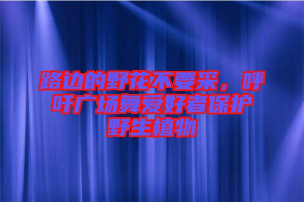 路邊的野花不要采，呼吁廣場舞愛好者保護野生植物