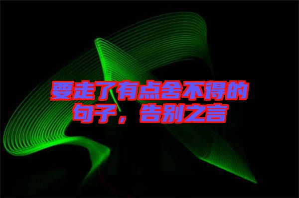 要走了有點舍不得的句子，告別之言