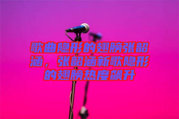歌曲隱形的翅膀張韶涵，張韶涵新歌隱形的翅膀熱度飆升