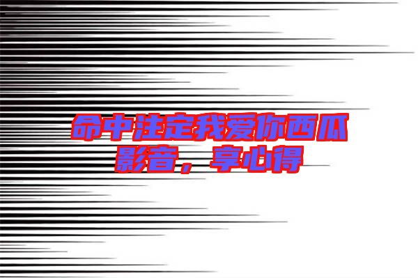 命中注定我愛你西瓜影音，享心得