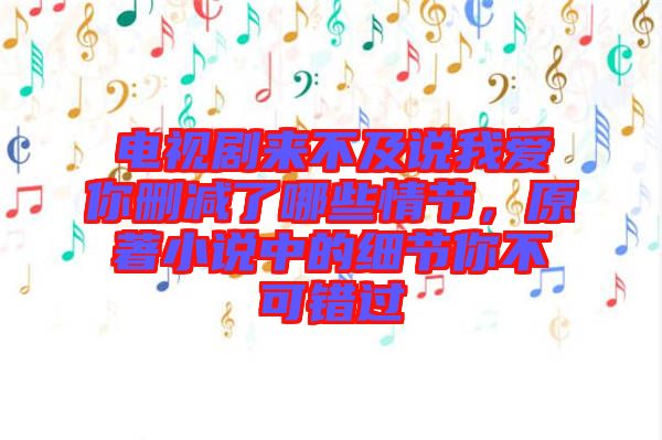 電視劇來不及說我愛你刪減了哪些情節(jié)，原著小說中的細節(jié)你不可錯過
