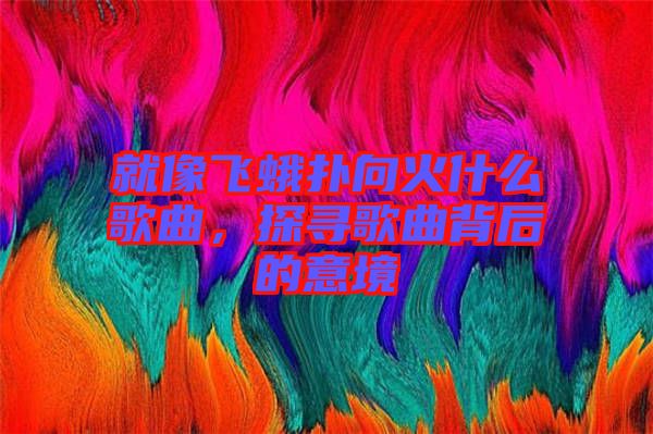 就像飛蛾撲向火什么歌曲，探尋歌曲背后的意境