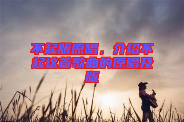不起版原唱，介紹不起這首歌曲的原唱及版