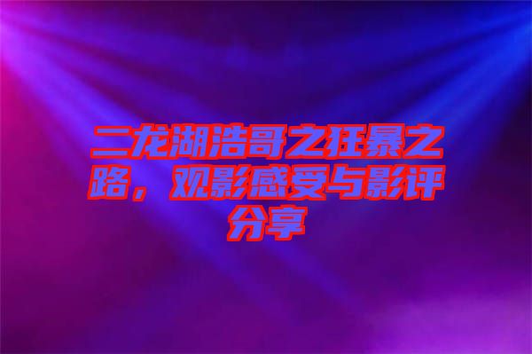 二龍湖浩哥之狂暴之路，觀影感受與影評分享