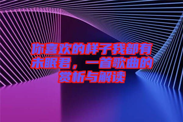 你喜歡的樣子我都有未眠君，一首歌曲的賞析與解讀