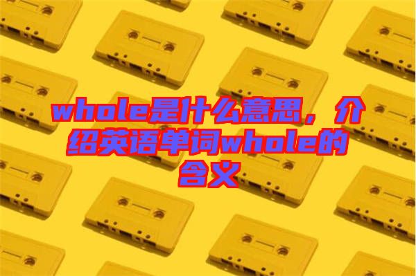 whole是什么意思，介紹英語單詞whole的含義