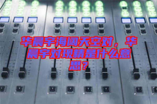 華晨宇海闊天空對，華晨宇對現(xiàn)精是什么意思？