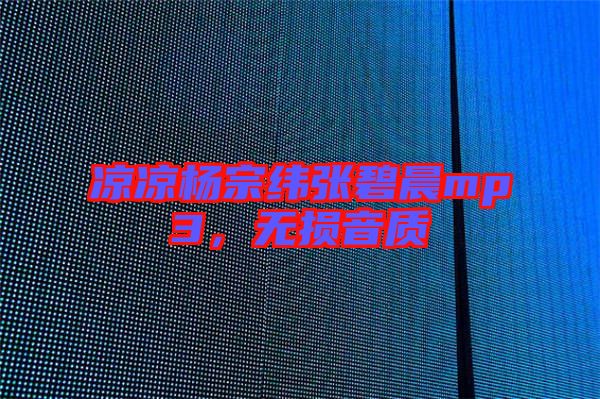 涼涼楊宗緯張碧晨mp3，無(wú)損音質(zhì)