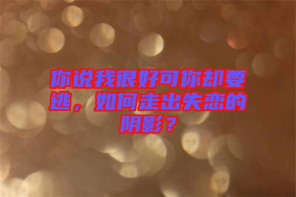 你說我很好可你卻要逃，如何走出失戀的陰影？