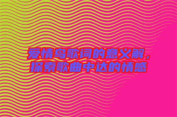 愛情鳥歌詞的意義解，探索歌曲中達(dá)的情感