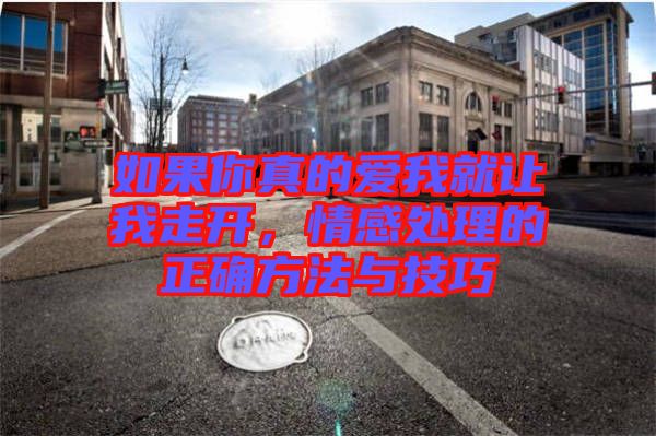 如果你真的愛我就讓我走開，情感處理的正確方法與技巧