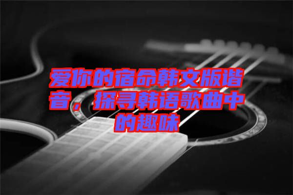 愛你的宿命韓文版諧音，探尋韓語(yǔ)歌曲中的趣味
