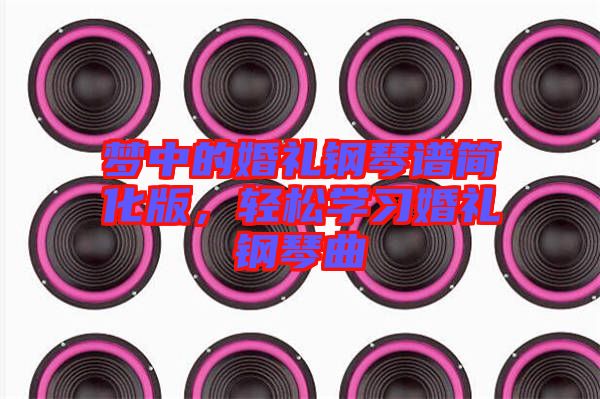 夢中的婚禮鋼琴譜簡化版，輕松學(xué)習(xí)婚禮鋼琴曲