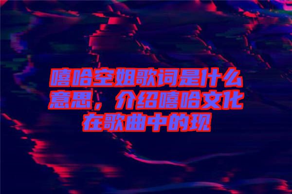 嘻哈空姐歌詞是什么意思，介紹嘻哈文化在歌曲中的現(xiàn)