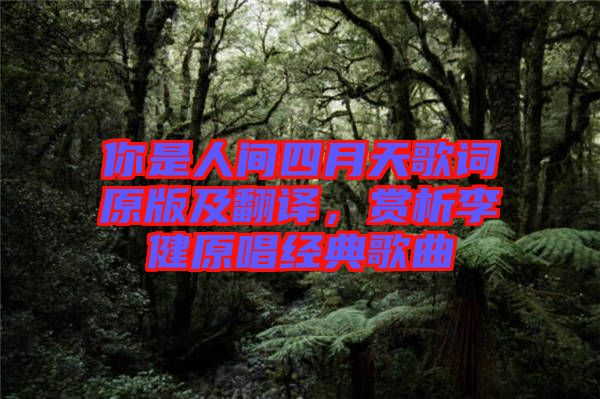 你是人間四月天歌詞原版及翻譯，賞析李健原唱經典歌曲